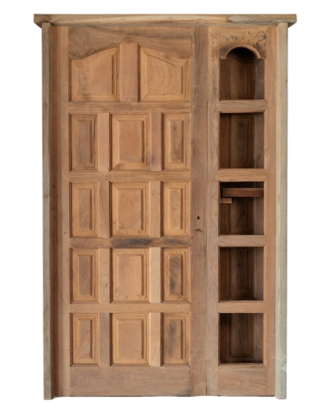 PUERTA RESIDENCIAL HOJA ESTANDAR CON RAJA LATERAL ALGARROBO